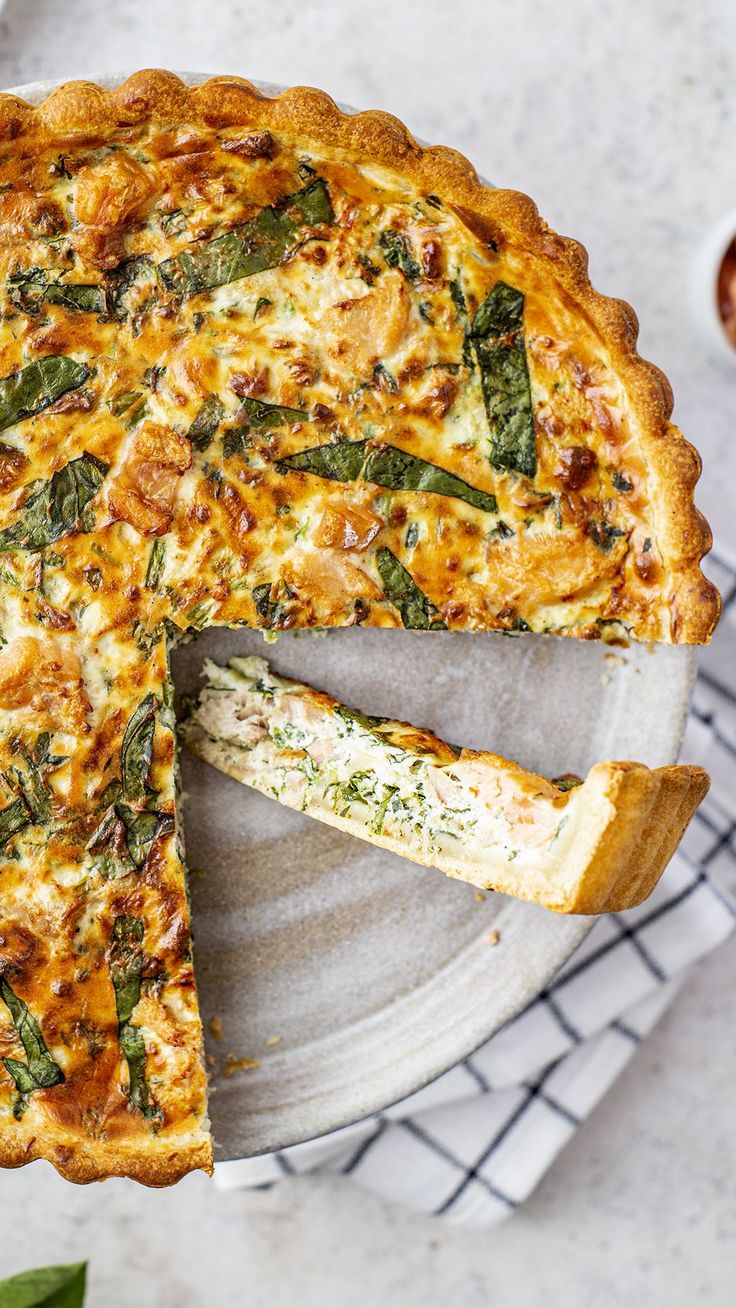 Quiché de pollo y coliflor
